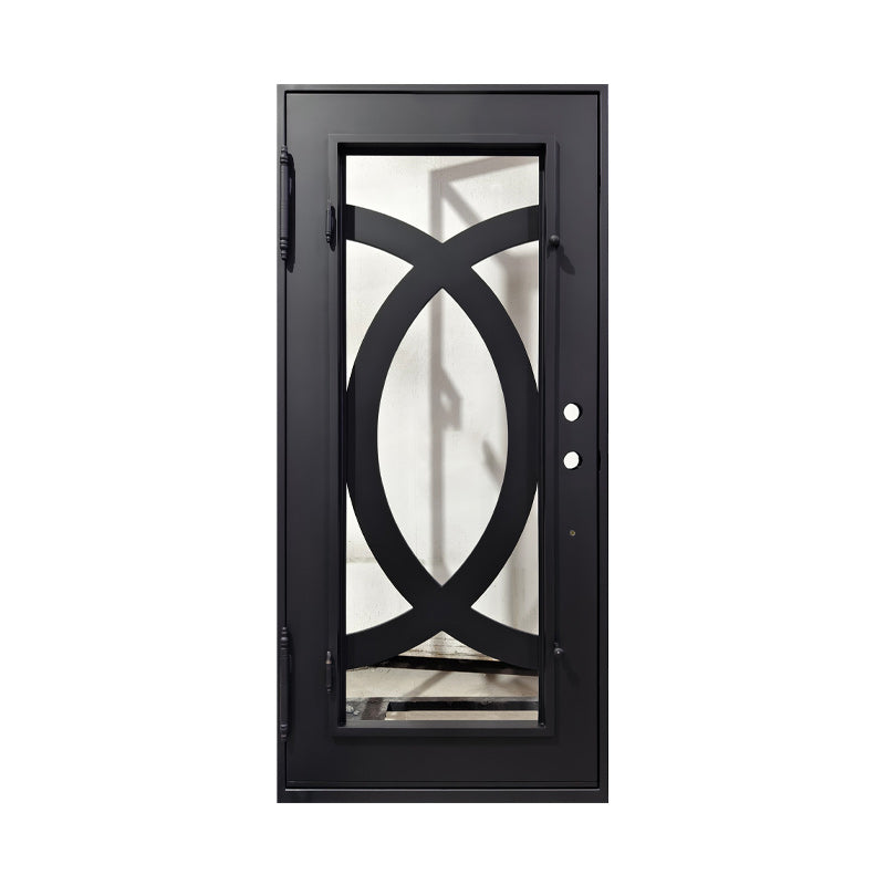 Model #C007 – Modern Iron Entry Door with Geometric Design FREE LOCKSET INCLUIDED